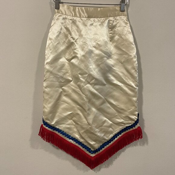 Vintage Dresses & Skirts - Vintage Satin Fringe Skirt